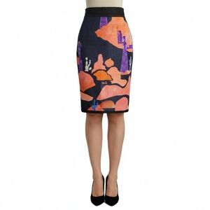 Prada 2014 Archival Desert Mural Pencil‎ Skirt Rare Runway Art Size 40